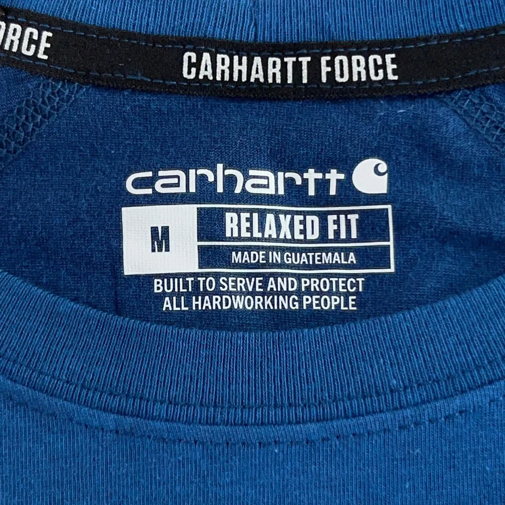 Carhartt Mens Medium Blue Force Relaxed Fit Pocket Short Sleeve T-Shirt NWT